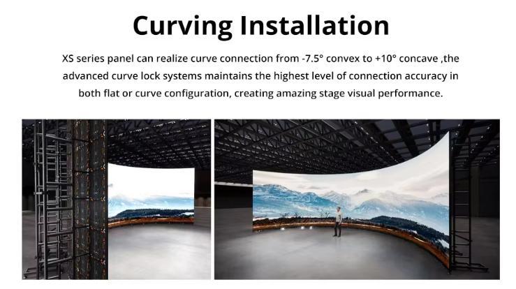 Flexible LED modules on a curved installation