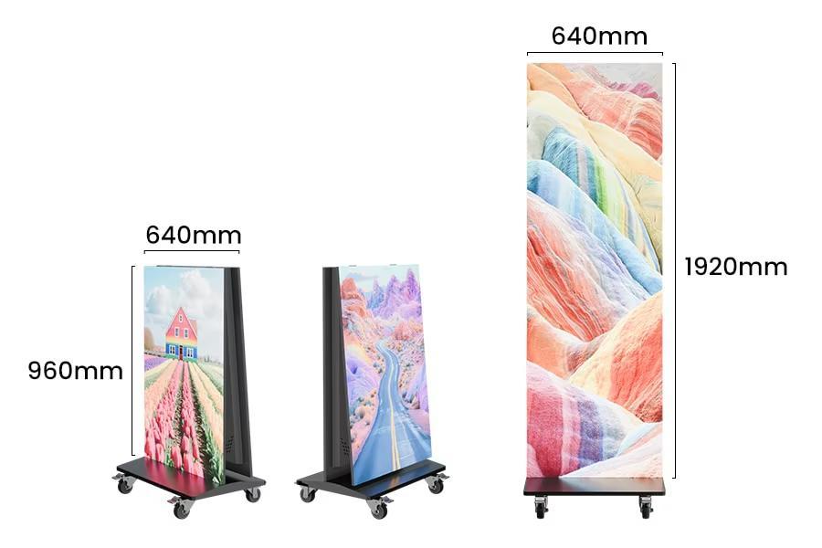 640 mm wide mobile LED poster display